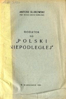 Dodatek do "Polski niepodległej"