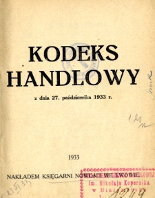 Kodeks handlowy z dnia 27. października 1933 r.