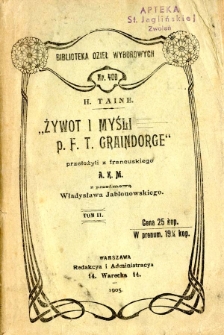 Żywot i myśli p. F. T. Graindorge. T. 2