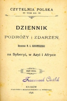 Dziennik podr&oacute;ży i zdarzeń na Syberyi, w Azyi i Afryce. Cz. 2.