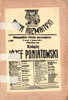 Książę Józef Poniatowski : sztuka historyczna w 4-ch aktach