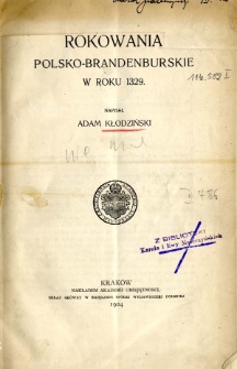 Rokowania polsko-brandenburskie w roku 1329