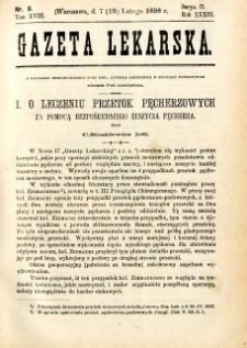Gazeta Lekarska 1898 R.33, t.18, nr 8