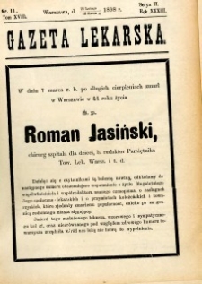 Gazeta Lekarska 1898 R.33, t.18, nr 11