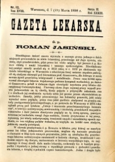 Gazeta Lekarska 1898 R.33, t.18, nr 12