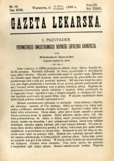 Gazeta Lekarska 1898 R.33, t.18, nr 14