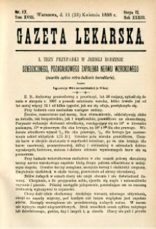 Gazeta Lekarska 1898 R.33, t.18, nr 17