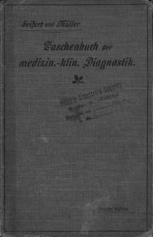 Taschenbuch der medizinisch klinisched Diagnostik