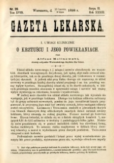 Gazeta Lekarska 1898 R.33, t.18, nr 28