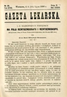 Gazeta Lekarska 1898 R.33, t.18, nr 29