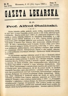Gazeta Lekarska 1898 R.33, t.18, nr 31