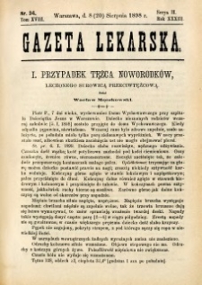 Gazeta Lekarska 1898 R.33, t.18, nr 34