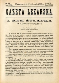 Gazeta Lekarska 1898 R.33, t.18, nr 35