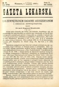 Gazeta Lekarska 1898 R.33, t.18, nr 41