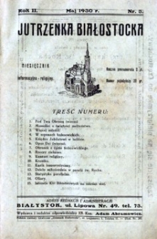 Jutrzenka Białostocka 1930, R. 2, nr 3 (maj)