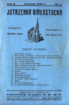 Jutrzenka Białostocka 1930, R. 2, nr 4 (czerwiec)