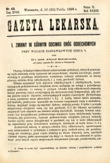 Gazeta Lekarska 1898 R.33, t.18, nr 43