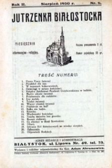 Jutrzenka Białostocka 1930, R. 2, nr 6 (sierpień)