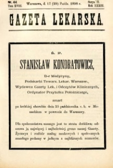 Gazeta Lekarska 1898 R.33, t.18, nr 44