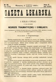 Gazeta Lekarska 1898 R.33, t.18, nr 46