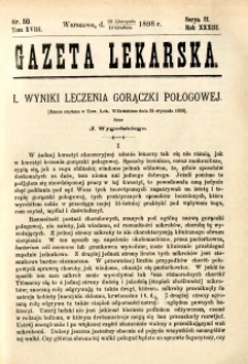 Gazeta Lekarska 1898 R.33, t.18, nr 50
