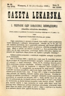 Gazeta Lekarska 1898 R.33, t.18, nr 53