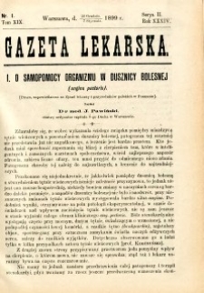 Gazeta Lekarska 1899 R.34, t.19, nr 1