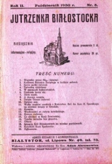 Jutrzenka Białostocka 1930, R. 2, nr 8 (październik)