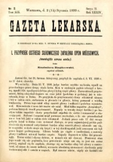 Gazeta Lekarska 1899 R.34, t.19, nr 2