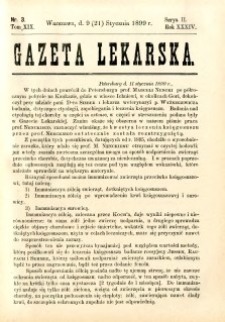 Gazeta Lekarska 1899 R.34, t.19, nr 3