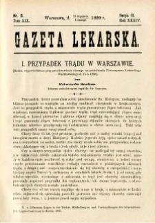 Gazeta Lekarska 1899 R.34, t.19, nr 5