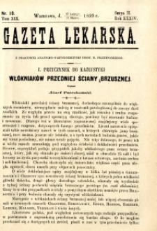 Gazeta Lekarska 1899 R.34, t.19, nr 10