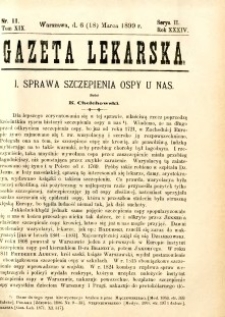 Gazeta Lekarska 1899 R.34, t.19, nr 11