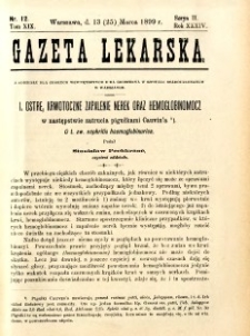 Gazeta Lekarska 1899 R.34, t.19, nr 12