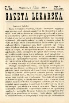 Gazeta Lekarska 1899 R.34, t.19, nr 13