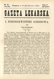 Gazeta Lekarska 1899 R.34, t.19, nr 16