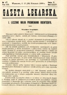 Gazeta Lekarska 1899 R.34, t.19, nr 17