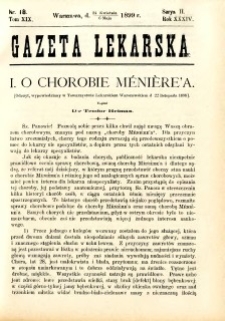 Gazeta Lekarska 1899 R.34, t.19, nr 18