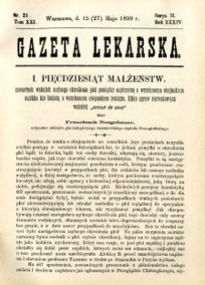 Gazeta Lekarska 1899 R.34, t.19, nr 21