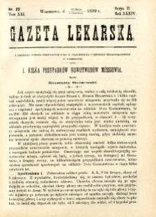 Gazeta Lekarska 1899 R.34, t.19, nr 22