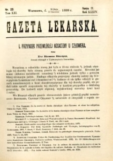Gazeta Lekarska 1899 R.34, t.19, nr 23