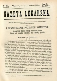 Gazeta Lekarska 1899 R.34, t.19, nr 24