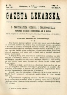 Gazeta Lekarska 1899 R.34, t.19, nr 26