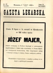 Gazeta Lekarska 1899 R.34, t.19, nr 27