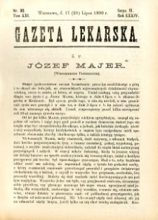 Gazeta Lekarska 1899 R.34, t.19, nr 30