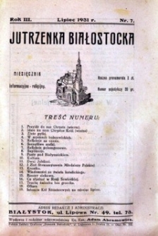 Jutrzenka Białostocka 1931, R.3, nr 7 (lipiec)