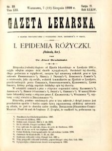Gazeta Lekarska 1899 R.34, t.19, nr 33