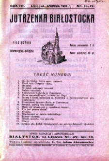 Jutrzenka Białostocka 1931, R.3, nr 11-12 (listopad-grudzień)