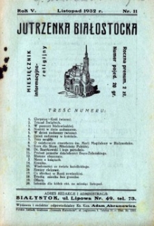 Jutrzenka Białostocka 1932, R.5, nr 11 (listopad)
