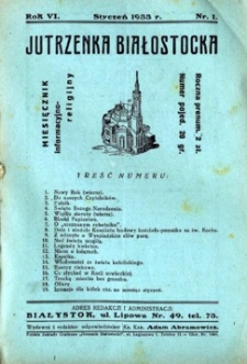 Jutrzenka Białostocka 1933, R.6, nr 1 (styczeń)